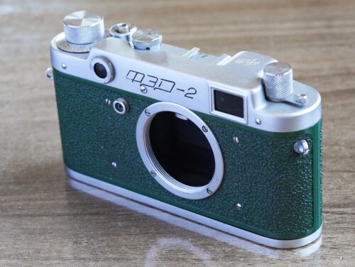 rangefinder film camera FED-2 in green color 460340