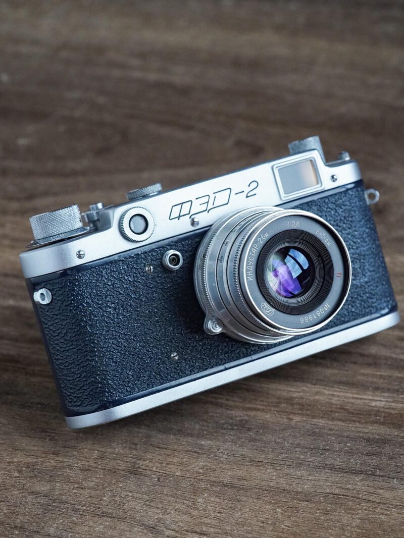 Rangefinder Camera FED-2 №363119 in blue color - Image 4