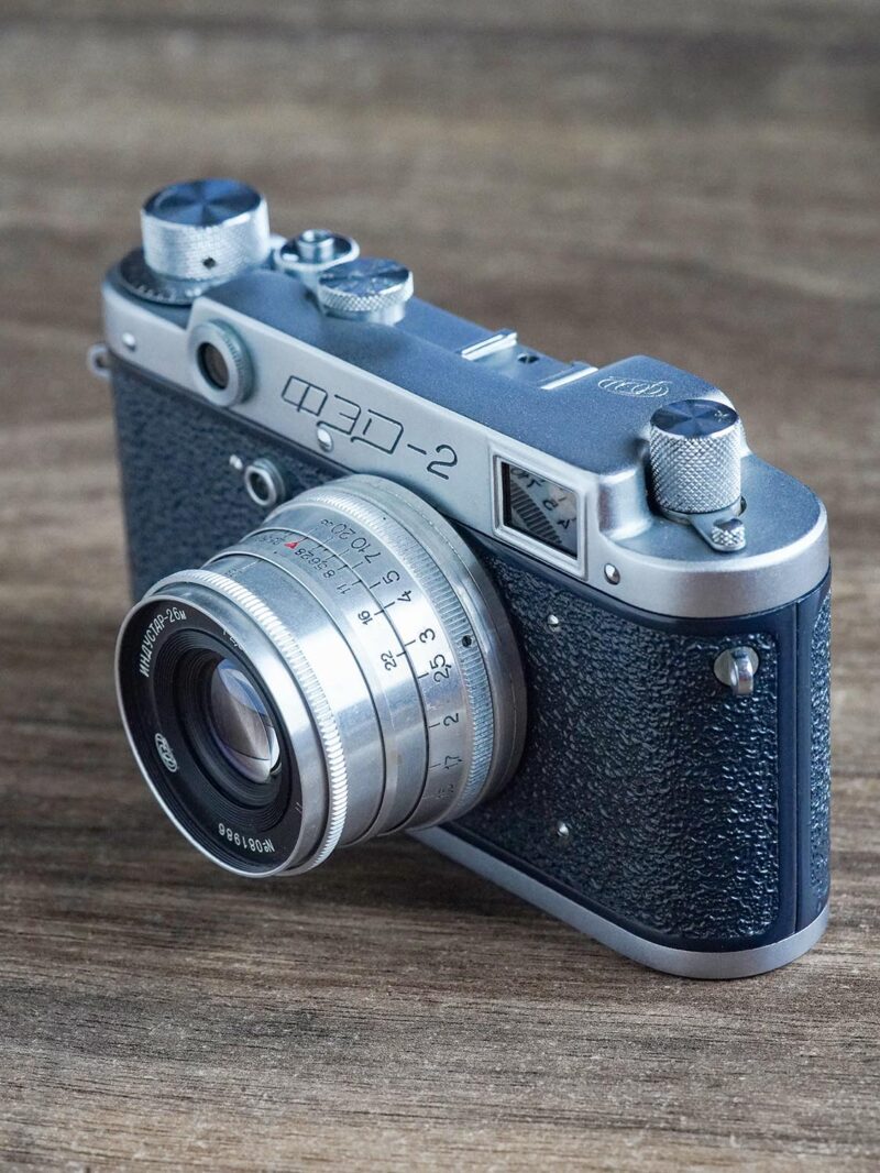 Rangefinder Camera FED-2 №363119 in blue color - Image 2