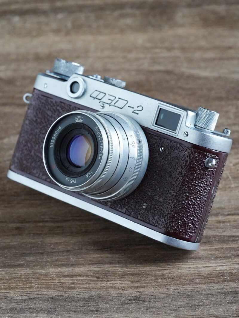 Rangefinder Camera FED-2 №259615 in red color - Image 2