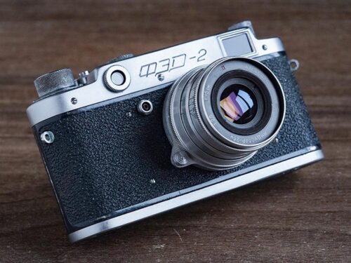 Rangefinder Camera FED-2 №430378 in blue color