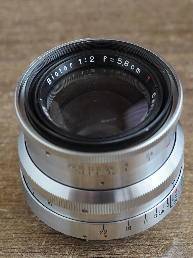 Biotar red "T" Carl Zeiss Jena 58mm f/2 №3442793 17-blades Exakta-mount heavy version - Image 4