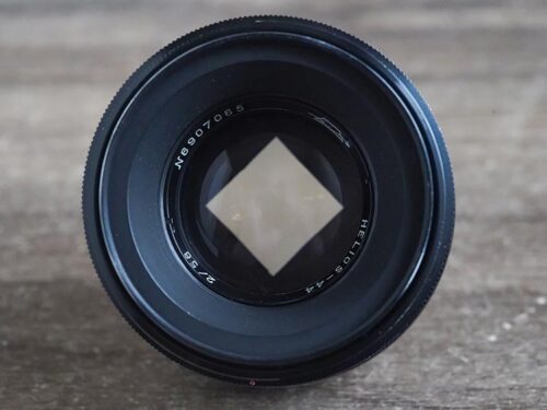 square-swirly Helios-44 2/58mm black lacquer KMZ №6907065 M42 final mod
