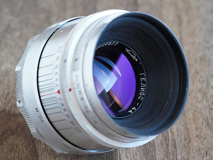 KMZ Long Nose Helios-44 58mm f/2 №0000577 M39 SLR 13-blades red “P”