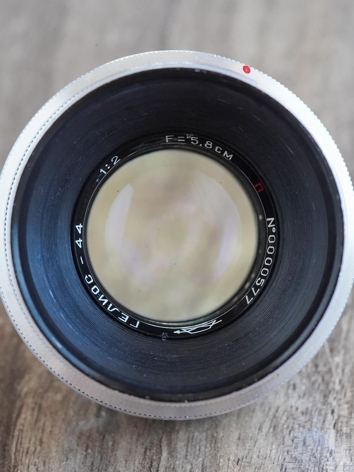 KMZ Long Nose Helios-44 58mm f/2 №0000577 M39 SLR 13-blades red "P" - Image 3