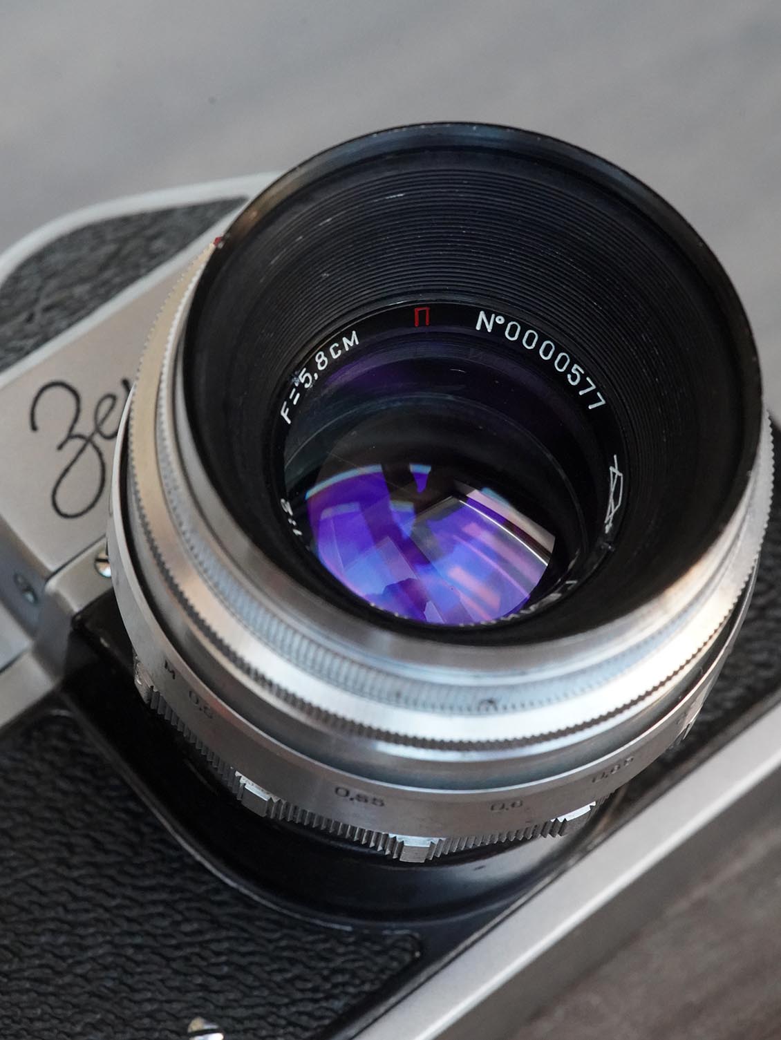KMZ Long Nose Helios-44 58mm f/2 №0000577 M39 SLR 13-blades red "P" - Image 8