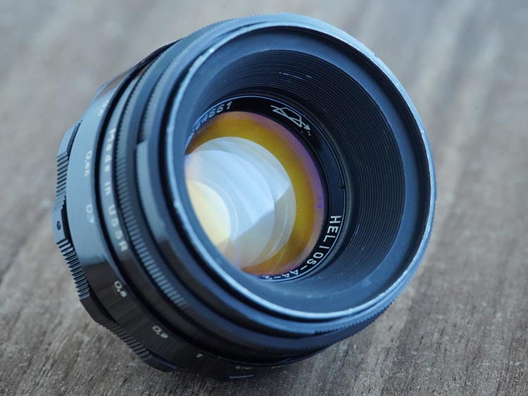 KMZ Black Lacquer 13-blades Helios 44-2 Amber coating 2/58mm №7264661