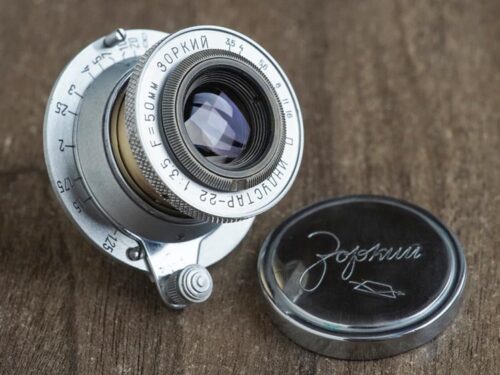 Zorki Industar-22 red “P” 50mm f/3.5 LTM/LSM M39 №14292 (11-blades)