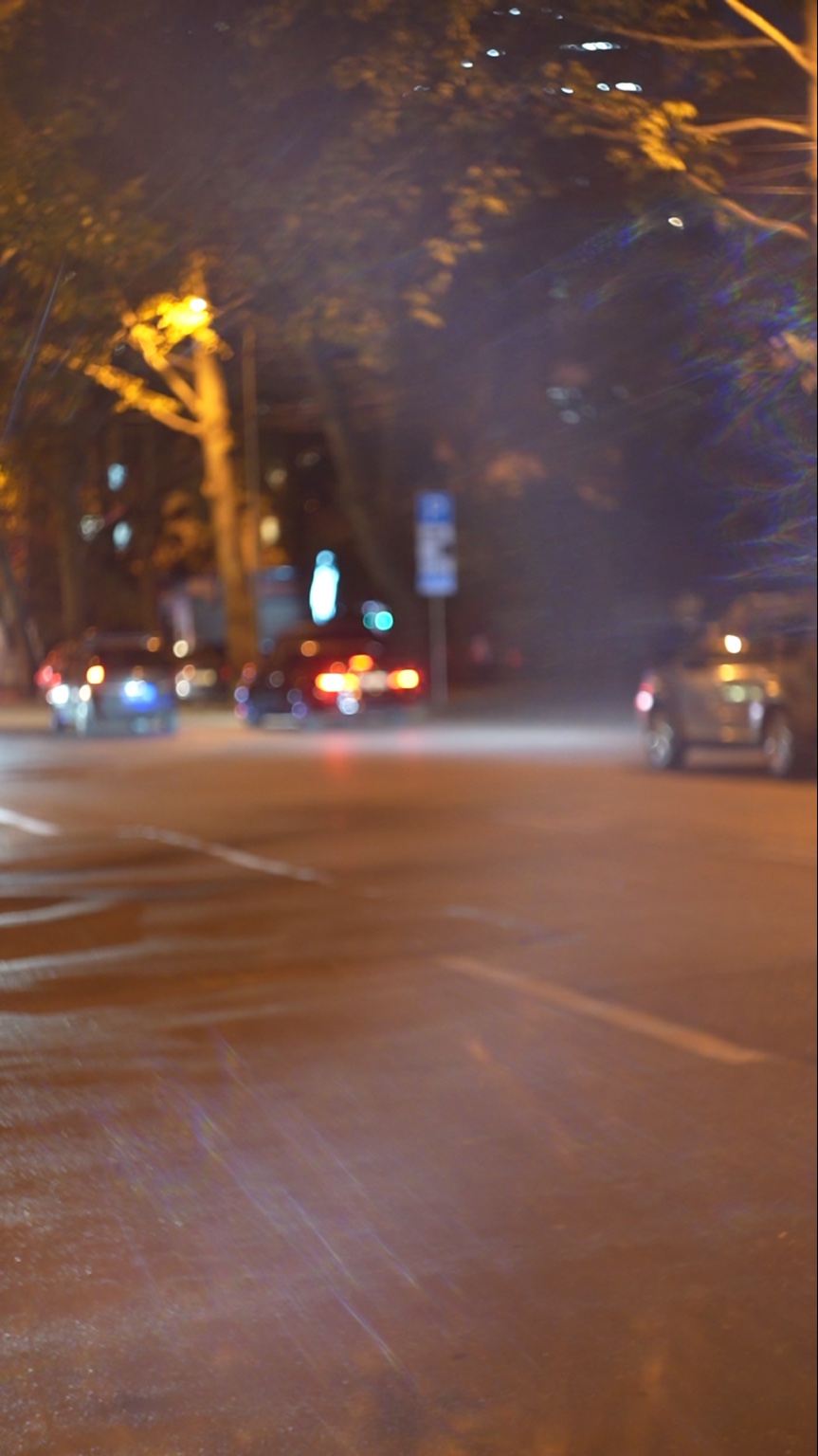 Flare from a modified Helios 44-2 lens at night